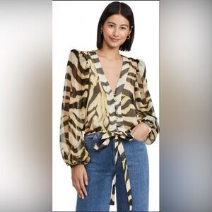 Le Superbe Silk Animal Print Blouse